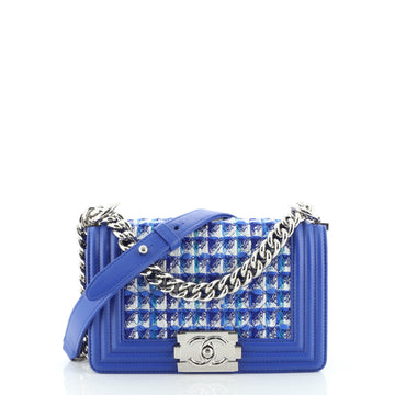 Chanel Boy Flap Bag Quilted Tweed Small