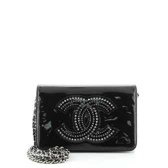 Chanel CC Wallet on Chain Strass Embellished Patent