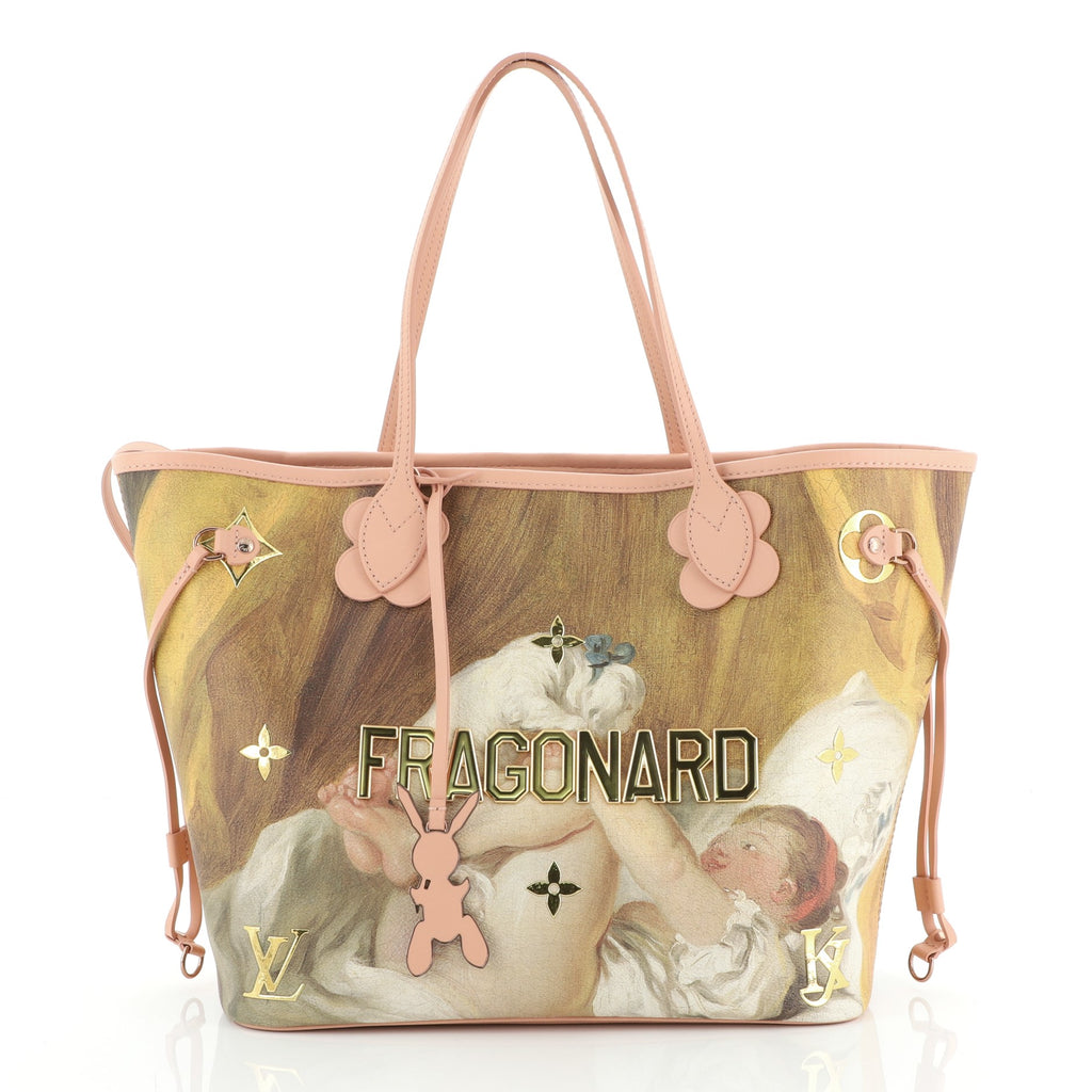 Louis Vuitton Neverfull NM Tote Limited Edition Jeff Koons Fragonard Print  Canvas MM Print 56247204