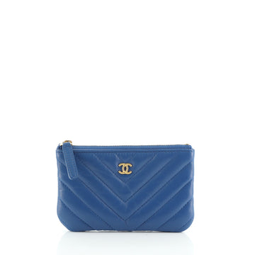 Chanel Classic O Case Pouch Chevron Lambskin Mini