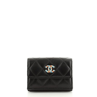 Chanel Egypt CC Trifold Wallet Quilted Lambskin