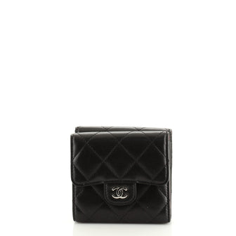 Chanel Double Sided Flap Wallet Quilted Lambskin Compact
