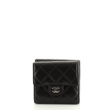 Chanel Double Sided Flap Wallet Quilted Lambskin Compact