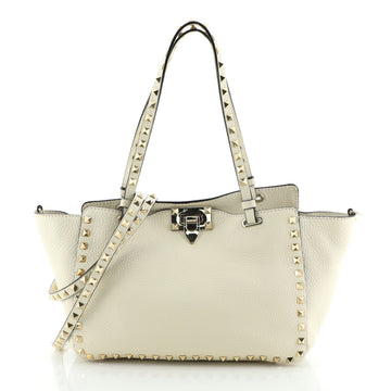 Valentino Rockstud Tote Pebbled Leather Small