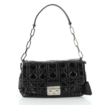 Christian Dior New Lock Flap Bag Cannage Quilt Patent Small