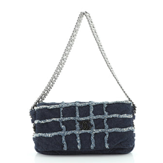 Chanel Triple Chain Fringe Flap Bag Denim