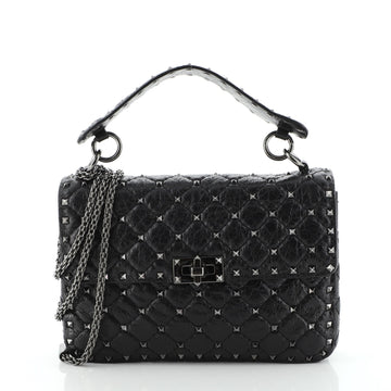 Valentino Rockstud Spike Flap Bag Quilted Leather Medium