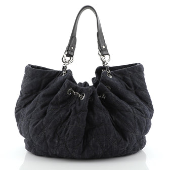 Chanel Stretch Spirit Cabas Quilted Denim Large