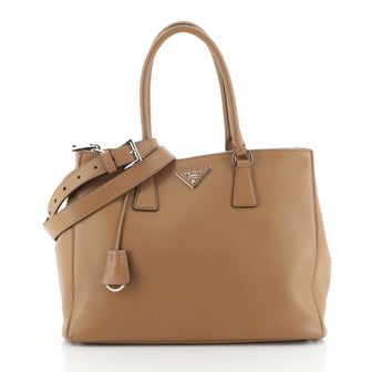 Prada Galleria Double Zip Tote City Calfskin Medium