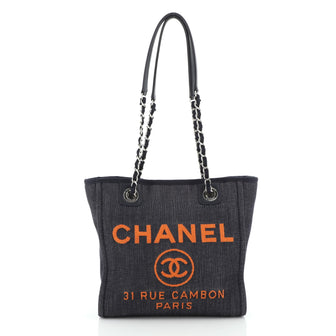 Chanel North South Deauville Tote Denim Small