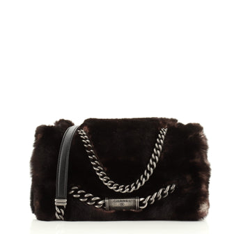 Chanel ID Chain Flap Bag Fur Medium