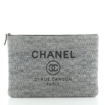 Chanel Deauville Pouch Raffia Large