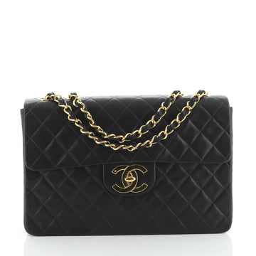 Chanel Vintage Classic Single Flap Bag Quilted Lambskin Maxi