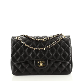 Chanel Classic Double Flap Bag Quilted Lambskin Jumbo