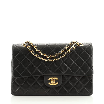 Chanel Vintage Classic Double Flap Bag Quilted Lambskin Medium