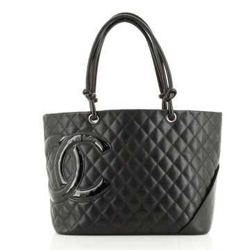 Chanel Cambon Tote Quilted Leather Large