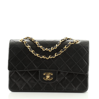 Chanel Vintage Classic Double Flap Bag Quilted Lambskin Medium