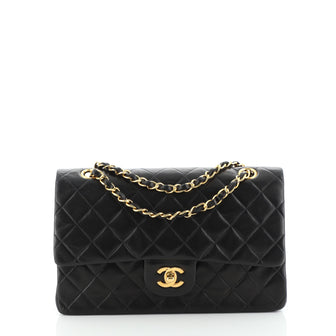 Chanel Vintage Classic Double Flap Bag Quilted Lambskin Medium