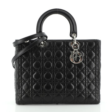Christian Dior Vintage Lady Dior Bag Cannage Quilt Lambskin Large