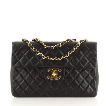 Chanel Vintage Classic Single Flap Bag Quilted Lambskin Maxi