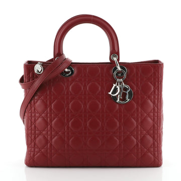 Christian Dior Vintage Lady Dior Bag Cannage Quilt Lambskin Large