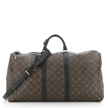 Louis Vuitton Keepall Bandouliere Bag Macassar Monogram Canvas 55