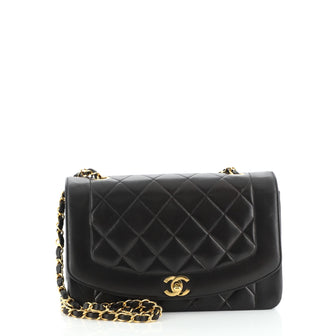 Chanel Vintage Diana Flap Bag Quilted Lambskin Medium
