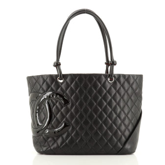 Chanel Cambon Tote Quilted Leather Large