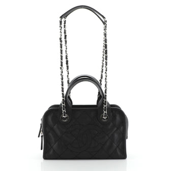 Chanel Deauville Bowling Bag Quilted Caviar Small