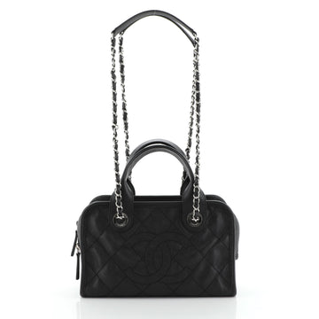Chanel Deauville Bowling Bag Quilted Caviar Small