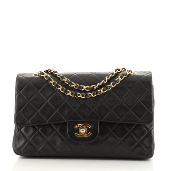 Chanel Vintage Classic Double Flap Bag Quilted Lambskin Medium