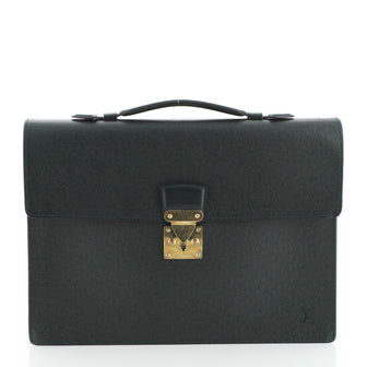 Louis Vuitton Serviette Kourad Briefcase Taiga Leather