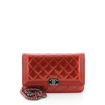 Chanel Boy Wallet on Chain Quilted Patent