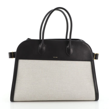 The Row Margaux Tote Canvas with Leather 15