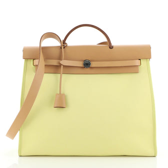Hermes Herbag Zip Leather and Toile 39