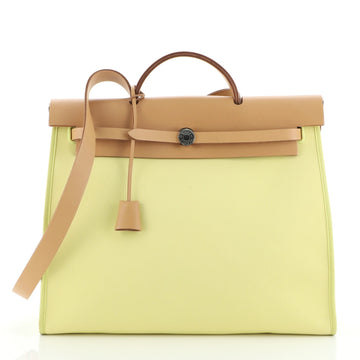 Hermes Herbag Zip Leather and Toile 39