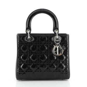 Christian Dior Lady Dior Bag Cannage Quilt Patent Medium