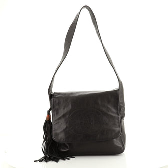 Chanel Vintage CC Tassel Messenger Bag Leather Small
