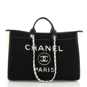 Chanel Deauville Tote Wool Felt Large