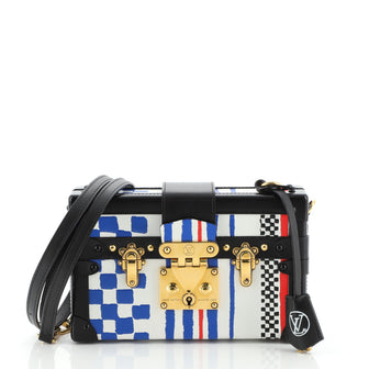 Louis Vuitton Petite Malle Handbag Limited Edition Grand Prix Printed Leather