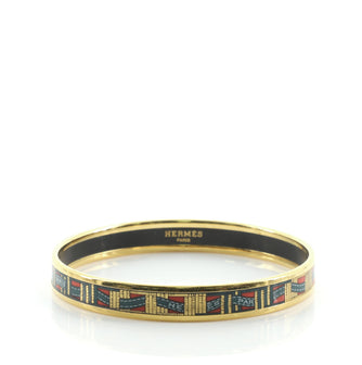 Hermes Bangle Bracelet Printed Enamel Narrow