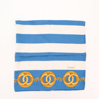 Chanel CC Chain Border Scarf Printed Silk