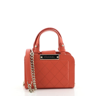 Chanel Label Click Shopping Tote Quilted Calfskin Mini