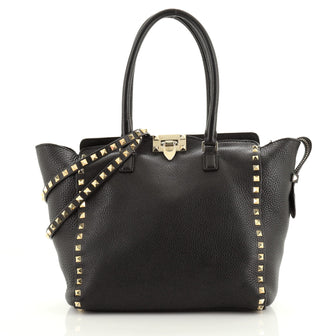 Valentino Rockstud Tote Pebbled Leather Small