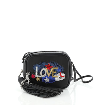 Saint Laurent Classic Monogram Blogger Crossbody Bag Patch Embellished Leather Small