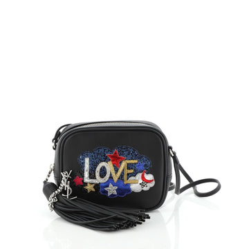 Saint Laurent Classic Monogram Blogger Crossbody Bag Patch Embellished Leather Small