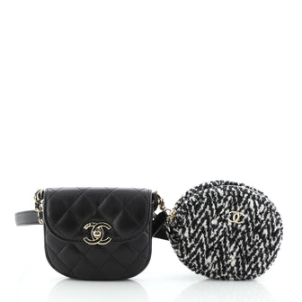 Chanel CC Coin Purse and Waist Bag Lambskin and Tweed