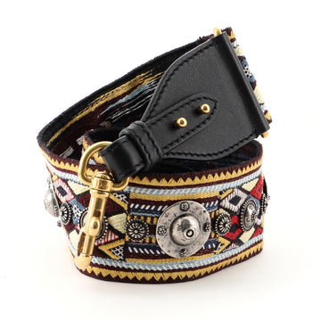 Christian Dior Bohemian Shoulder Strap Embellished Canvas
