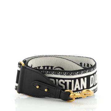 Christian Dior Logo Shoulder Strap Embroidered Canvas