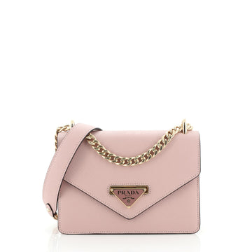 Prada Flip Lock Chain Shoulder Bag Saffiano Leather Small
